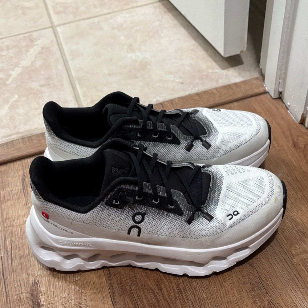 On Running Black and White Athletic Shoes
